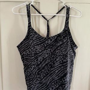 Victoria’s Secret PINK Padded Sports Tank Top - Grey/Black Print
